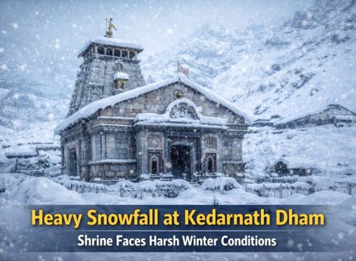 Snowfall Covers Kedarnath Dham as Severe Winter Conditions Hit the Shrine